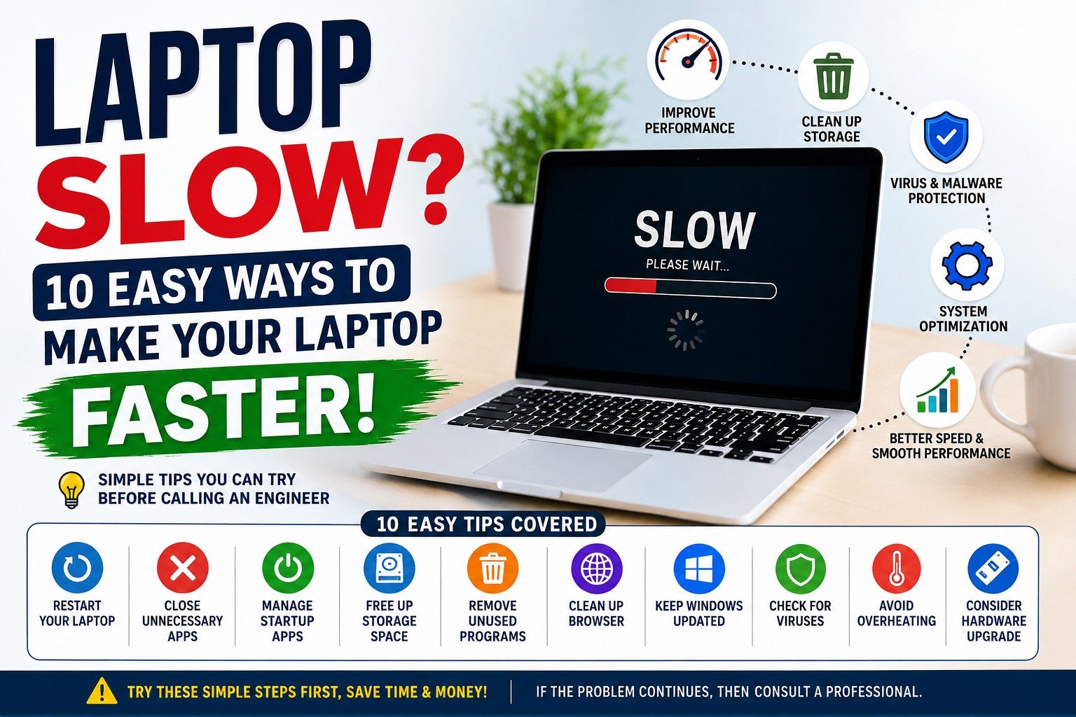 Laptop Running Slow? 10 Easy Ways to Make Your Laptop Faster